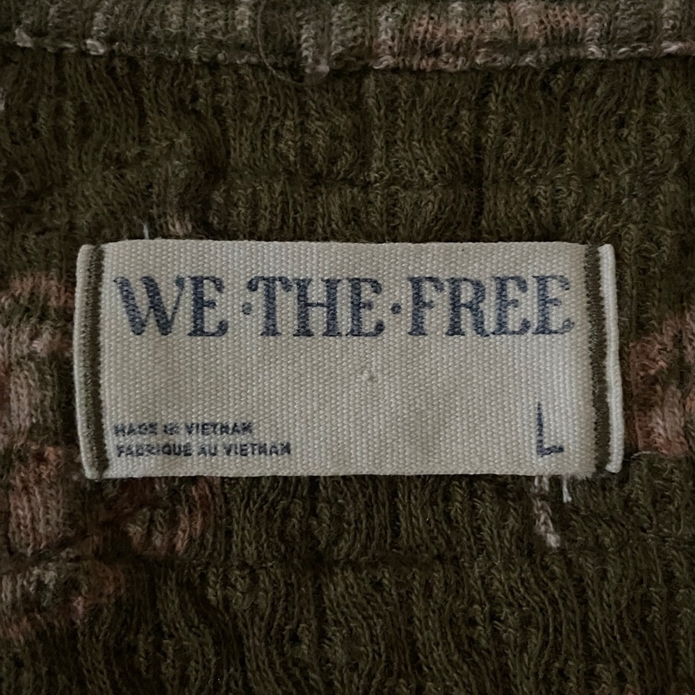 Free People Olive Floral Long Sleeve Top - Picture 6 of 15
